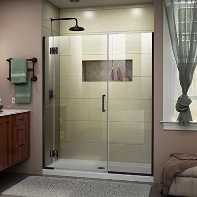 DreamLine Unidoor-X 64-64 1/2 in. W x 72 in. H Frameless Hinged Shower Door in Oil Rubbed Bronze, D1