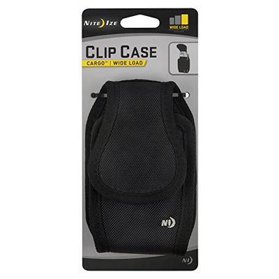 Nite Ize Universal Clip Case Cargo Cell Phone Holder with Holster Belt Clips, Wide Load, Black
