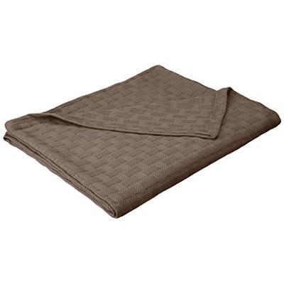 Superior King Blanket 100% Cotton, for All Season,Basket Weave Design, Charcoal