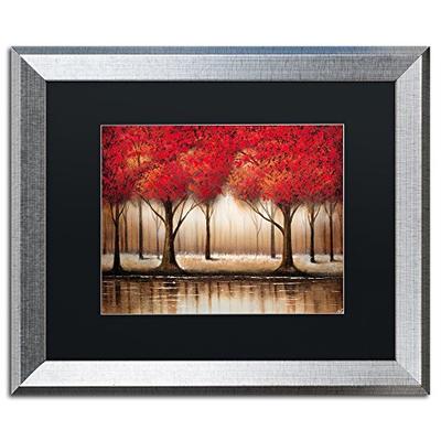 Parade of Red Trees by Rio, Black Matte, Silver Frame 16x20-Inch