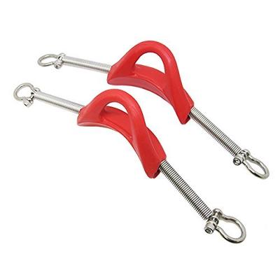Scuba Choice Diving Stainless Steel Red Spring Fin Straps Screw Locked Style - Pair, Medium
