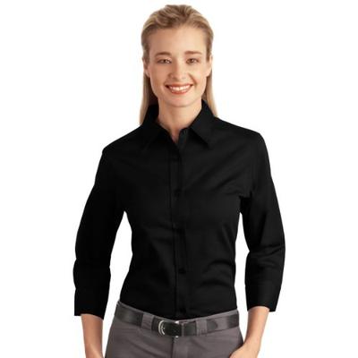 Port Authority Ladies 3/4-Sleeve Easy Care Shirt. L612 Black S