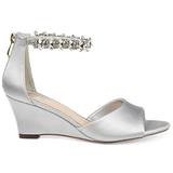 Brinley Co. Womens Jeweled Open-Toe Wedge Grey, 8.5 Regular US screenshot. Shoes directory of Clothing & Accessories.