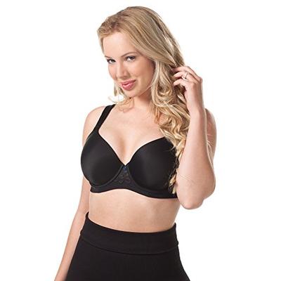 Leading Lady Underwire Balconette Bra (38G, Black with Poseidon Trim)