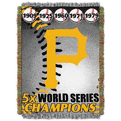 Officially Licensed MLB Pittsburgh Pirates Commemorative Woven Tapestry Throw Blanket, 48" x 60"