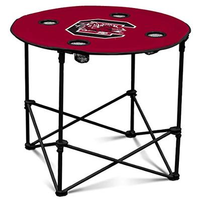 South Carolina Gamecocks Collapsible Round Table with 4 Cup Holders and Carry Bag