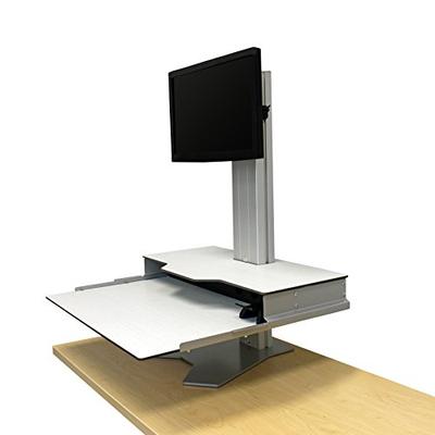 RightAngle HHBSMS2428SW Standing Desk Converter - Height Adjustable Sit Stand Desk Riser Single Moni