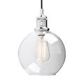 Yosoan Lighting Industrial Loft Bar 7.9” Globe Glass Shade Pendant Light Fittings, Edison Hanging Ceiling Lamp Decorative Lighting for for Kitchen Island Living Room Bedroom Dining Room (Chrome)