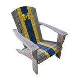 Michigan Wolverines Distressed Wood Adirondack Chair