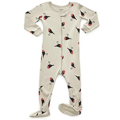 Leveret Kids Birds Baby Girls Footed Pajamas Sleeper 100% Cotton (Size 6-12 Months)