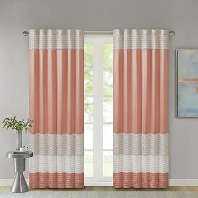 Madison Park Amherst Polyoni Pintuck Window Curtain Coral 84" Panel