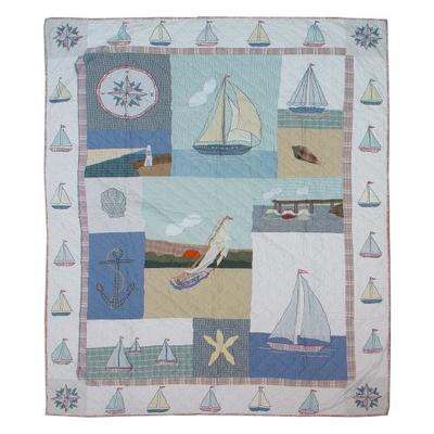 Patch Magic Twin Nautical Quilt, 65-Inch by 85-Inch