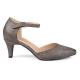 Brinley Co. Womens Faux Leather Comfort Sole D'Orsay Ankle Strap Almond Toe Heels Taupe, 6 Regular U screenshot. Shoes directory of Clothing & Accessories.