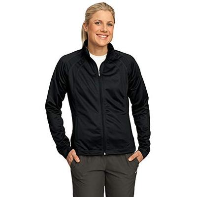 Sport-Tek Women's Tricot Track Jacket S Black/Black