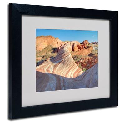 Valley of Fire Wave by Pierre Leclerc Canvas Wall Artwork, Black Frame, 11 by 14-Inch