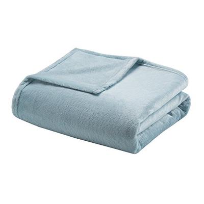 Madison Park Microlight Luxury Blanket Blue 6690 Twin Size Premium Soft Cozy Microlight For Bed, Coa