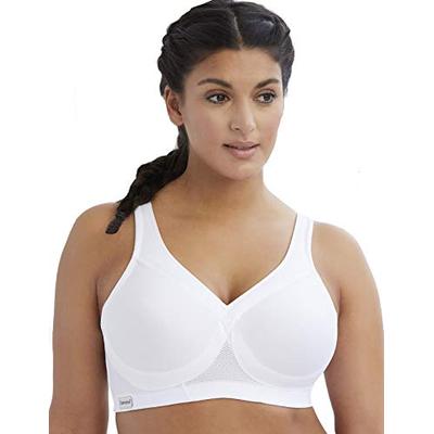 Glamorise Women's Plus Size Full Figure MagicLift Seamless Wirefree Sports Bra #1006, white, 50I