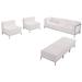 Flash Furniture Hercules White LeatherSoft Modular Sofa, Chair & Ottoman Set w/ Taut Back & Seat Faux Leather | 27.25 H x 79 W x 28.75 D in | Wayfair