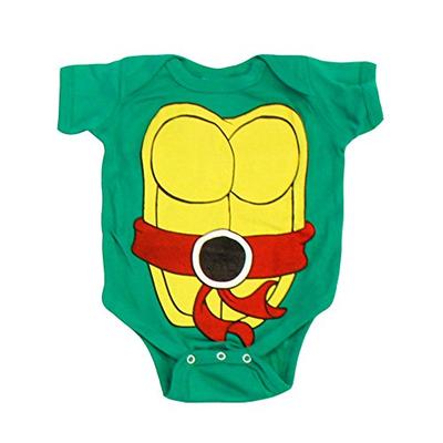 Teenage Mutant Ninja Turtles Green Raphael Costume Infant Baby Onesie Romper (Red Belt) (6 Months)