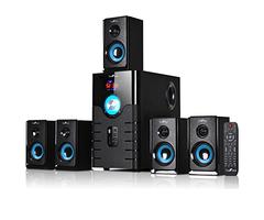 beFree Sound 5.1 Channel Surround Sound Bluetooth Speaker System- Blue