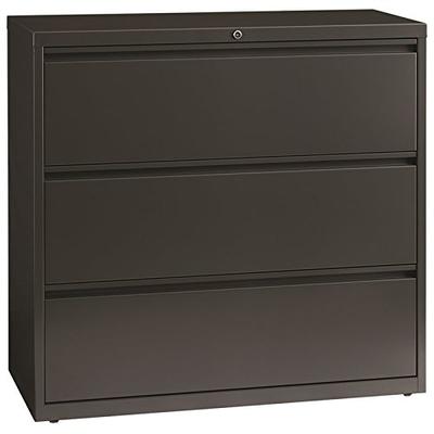 Hirsh HL8000 Series 42" 3 Drawer Lateral File Cabinet in Charcoal