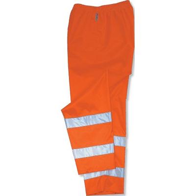 Ergodyne GloWear 8915 ANSI High Visibility Orange Reflective Safety Rain Pants, Large