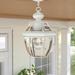 Lark Manor™ Alexavier 1 -Bulb 10.75" H Outdoor Hanging Lantern Brass/Glass/Metal in White | 10.75 H x 8.5 W x 8.5 D in | Wayfair