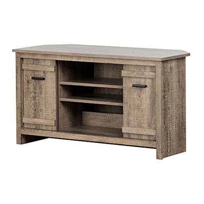South Shore 11927 Exhibit Corner Stand, for TVs up to 42'', Weathered Oak