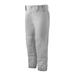 Mizuno Girls Youth Belted Low Rise Fastpitch Softball Pant, Grey, Youth Large