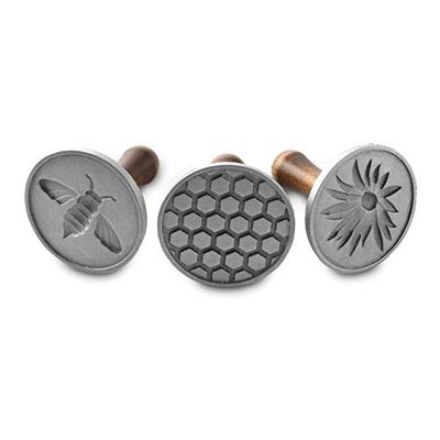 Nordic Ware Honeybee Cast Cookie Stamps, Metallic