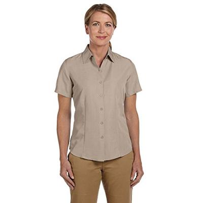 Harriton Womens Barbados Textured Camp Shirt M560W -KHAKI 2XL