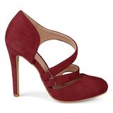 Brinley Co. Womens Round Toe Faux Suede Crossover Strap High Heels Wine, 8.5 Regular US screenshot. Shoes directory of Clothing & Accessories.