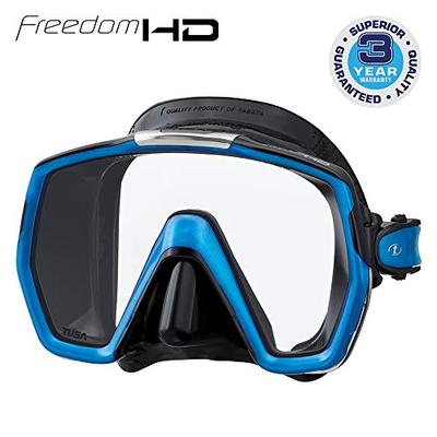 TUSA M-1001 Freedom HD Scuba Diving Mask, Black/Fishtail Blue