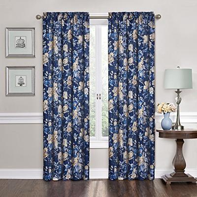 Traditions By Waverly 14468052084IND Forever Yours Single Window Curtain Panel 52" x 84" Indigo
