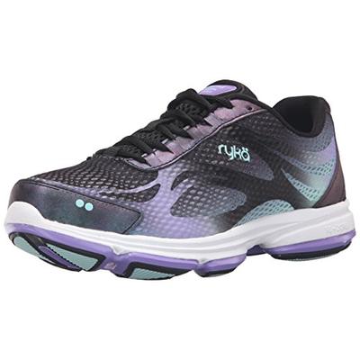 Ryka Women's Devotion Plus 2 Walking Shoe, Black/Purple, 7.5 W US