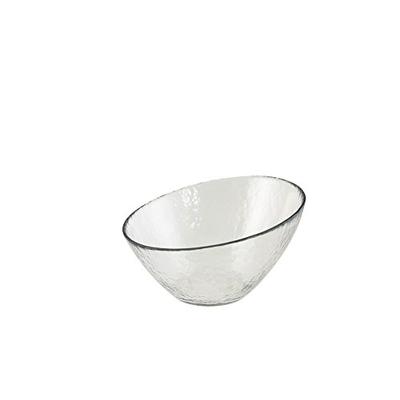 10 Strawberry Street Hammered Glass 7.25" Angled Bowl, Set of 6, Clear Glass