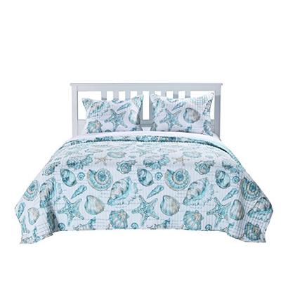 Barefoot Bungalow Cruz Coastal Quilt Set Full/Queen Multicolor