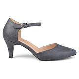 Brinley Co. Womens Faux Leather Comfort Sole D'Orsay Ankle Strap Almond Toe Heels Grey, 10 Regular U screenshot. Shoes directory of Clothing & Accessories.