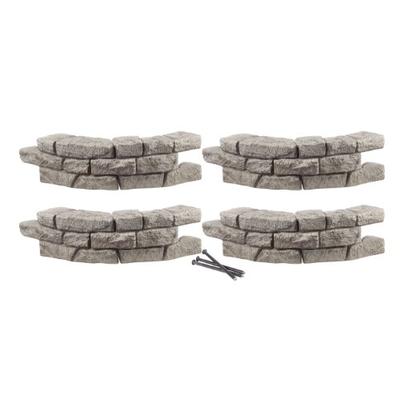 RTS Home Accents Rock Lock Interlocking Border System Curved Section With Spikes, 30-Inch Long, 4-Pa