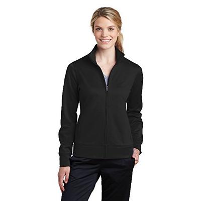 Sport-Tek Women's Sport-Wick Fleece Full-Zip Jacket LST241 Black XL