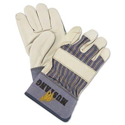 MPG Mustang Leather Palm Gloves, Blue/Cream, Large, 12 Pairs (1935L)