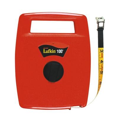 Lufkin 706L 1/2-Inch x 100 Hi-Viz Orange Closed Reel Linear Fiberglass Tape