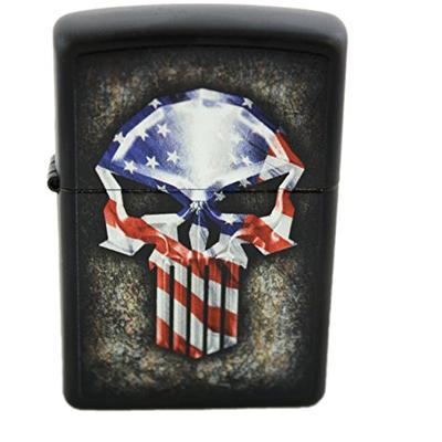 Zippo Custom American Flag Punisher Punisher Skull Lighter - Matte Black