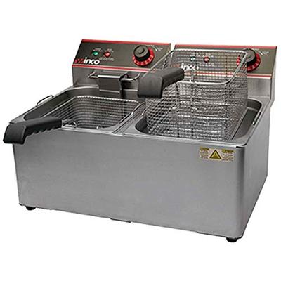 Winco EFT-32 Electric Deep Fryer, 1800W, 120V, 60Hz, Twin Well, 32 lbs. Oil Capacity, Lot of 1