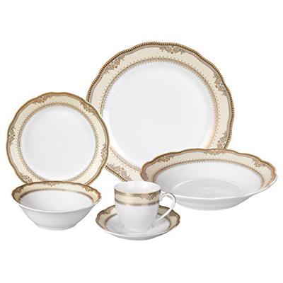 Porcelain Wavy Edge Dinnerware Set, 24 Piece Service for 4 by Lorren Home Trends: Isabella Design