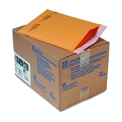 Sealed Air 10186 Jiffylite Self Seal Mailer, #1, 7 1/4 x 12, Golden Brown (Case of 25)