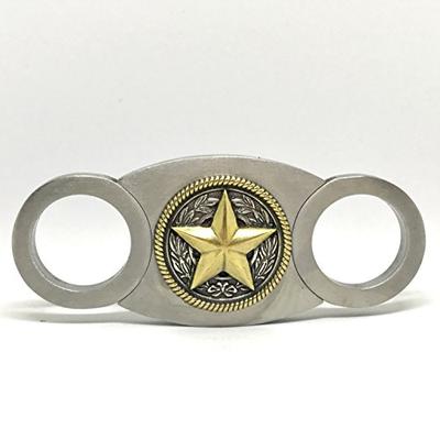 Texas Star Cigar Cutter - Double Guillotine Blades - in Gift Box