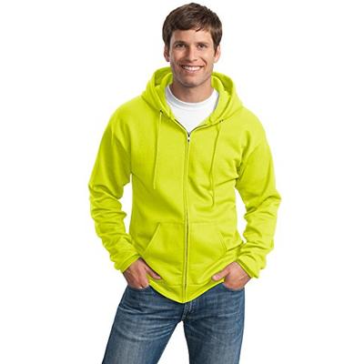 Port & Company Men's Tall Ultimate Full Zip Hooded Sweatshirt XLT Safety Green