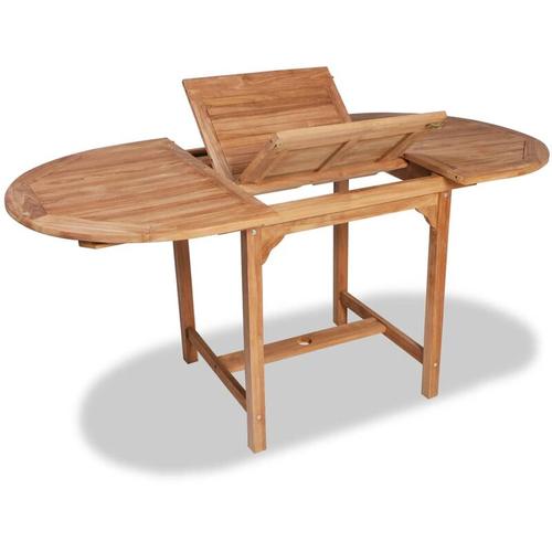 Ausziehbarer Gartentisch，Terrassentisch (110-160)x80x75 cm Massivholz Teak vidaXL