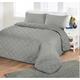 Nimsay Home - Plain Dyed Poly Cotton - Easy Care Quilted Bedspread Modern New Vintage Solid Colour Reversible Patchwork Coverlet Comforter, Dove Grey - King 265 x 265